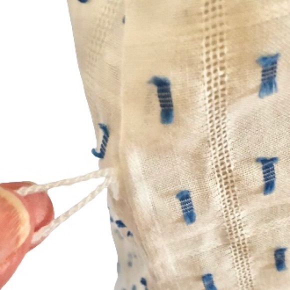 Vtg 80s Gauzy Textured Cap Sleeve Windowpane Tunic - Picture 15 of 17